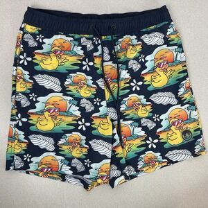 Neff Black Multicolor Rubber Duck‎ Printed Board Swim Shorts Large
